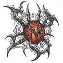 phantom troupe spider with chrome heart symbol  tattoo design idea