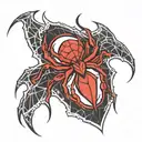 phantom troupe spider with chrome heart symbol  tattoo design idea