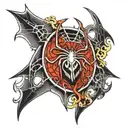 phantom troupe spider with chrome heart symbol  tattoo design idea