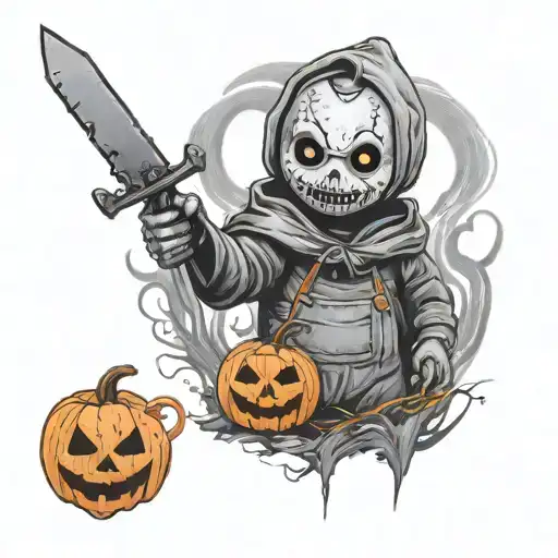 Sam trick r treat and Michael Myers tattoo design idea