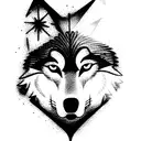wolf with adhd tattoo design idea