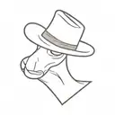 a small cute simple sock in a hand wearing a cowboy hat tattoo design idea