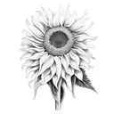 sunflower with robin tattoo design idea