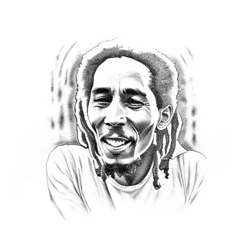 bob Marley album cover tattoo design idea