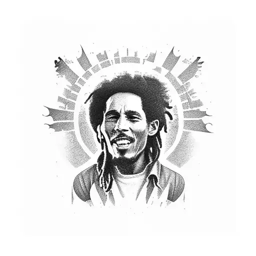 bob Marley, Forever album cover tattoo design idea