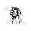 bob Marley album cover tattoo design idea