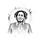 bob Marley album cover tattoo design idea