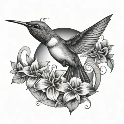 hummingbird infinity loop tattoo design idea