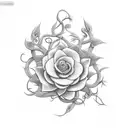 A movie reel intertwined with vines and flowers, symbolizing a love for cinema and gardening tattoo design idea