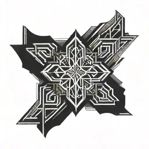 thin black cross tattoo design idea