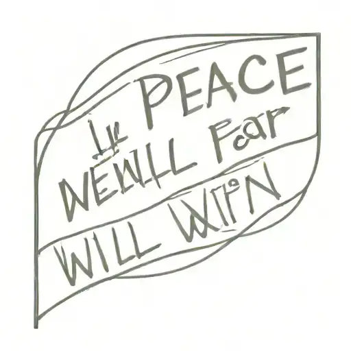 a tape made out of the sentence "peace will win and fear will lose" tattoo design idea