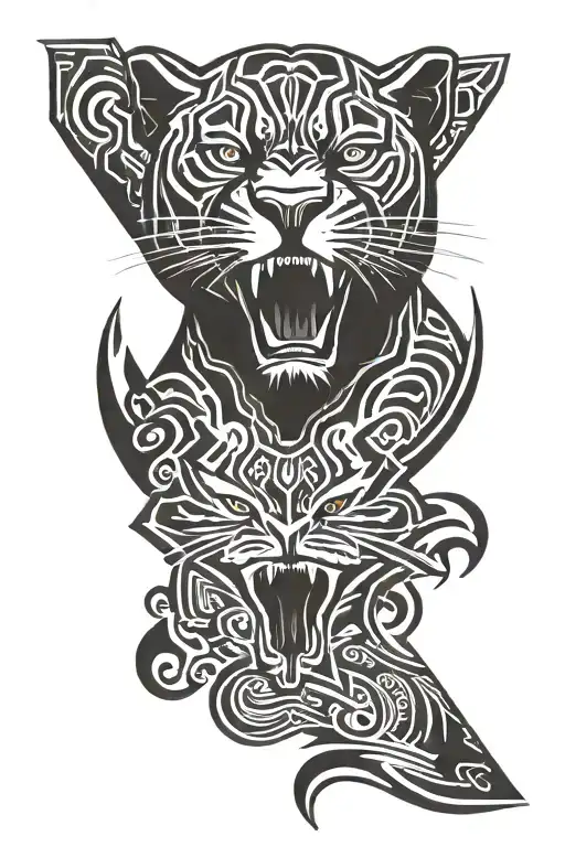black panther movie tattoo design idea