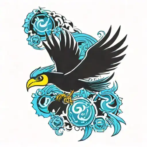 gon hunter x hunter, phoenix rising, owl, blue whale, pikachu, puffy tattoo design idea