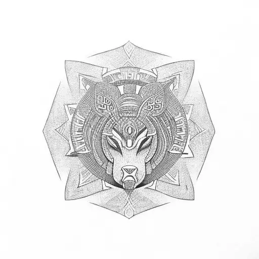 create a tribal pattern which embodies being spiritual, nature, love, strength and courage tattoo design idea