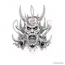 devil  x zombie tattoo design idea