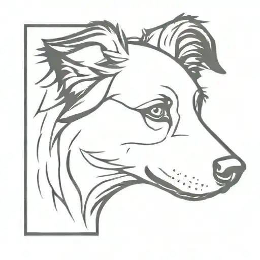 border collie tattoo design idea
