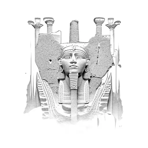 Atlantis, Petra Jordan, Mayan, Egyptian ruins tattoo design idea