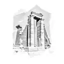 Atlantis, Petra Jordan, Mayan, Egyptian ruins tattoo design idea