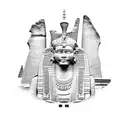 Atlantis, Petra Jordan, Mayan, Egyptian ruins tattoo design idea