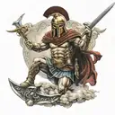 greek mythology, spartan warrior, sword tattoo design idea