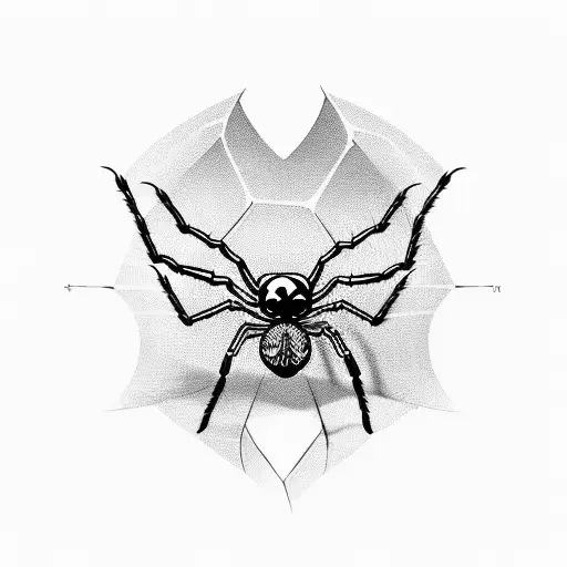 spider with skull abdomen tattoo design idea