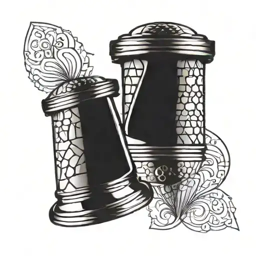 travel beach thimble acorn tattoo design idea