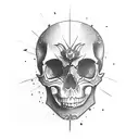 Skull weapon tattoo design idea