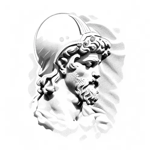 roman greek statue tattoo design idea