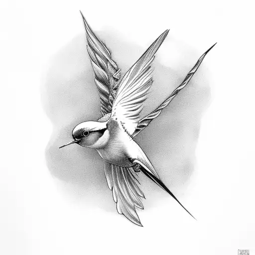 Swallow Bird, moon tattoo design idea