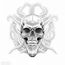 skull with tentacles tattoo design idea