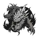 kaiju collage tattoo design idea