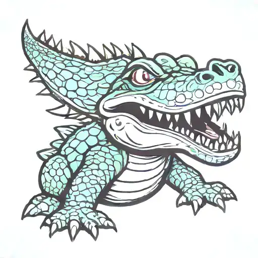 cartoon character alligator   tattoo design idea