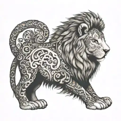 lion and iran map and Cyrus tattoo design idea