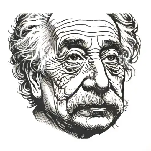 Albert Einstein half face tattoo tattoo design idea
