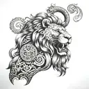 lion and iran and Cyrus charter and Achaemenid tattoo design idea