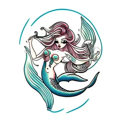 sexy mermaid tattoo design idea