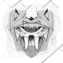 Huge mouth with sharp teeth tattoo design idea