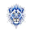 Lion blue  tattoo design idea