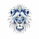Lion blue  tattoo design idea