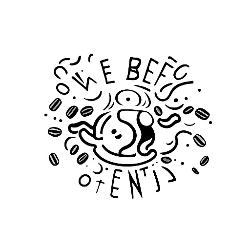 two Coffee beans with the word "the odd bean" tattoo design idea
