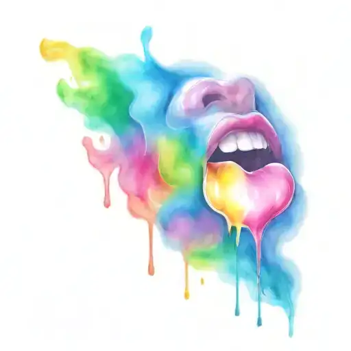 rainbow tongue   tattoo design idea