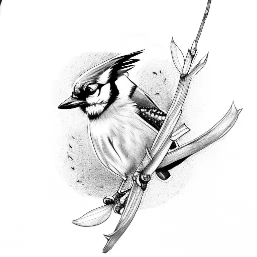 Blue jay tattoo design idea