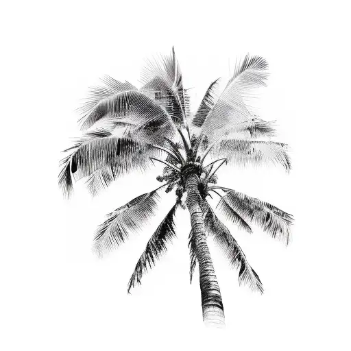 Palm Tree and beaches  tattoo design idea