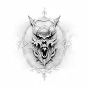 espada com escudo e arco tattoo design idea