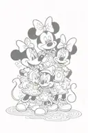 Mickey Minnie and Pluto disney tattoo design idea