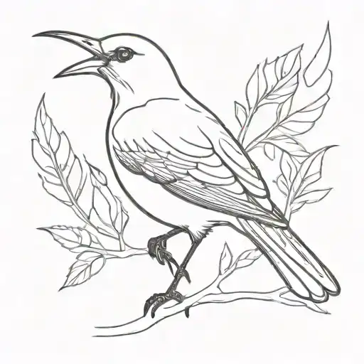 Eminem inspired mockingbird tattoo design idea