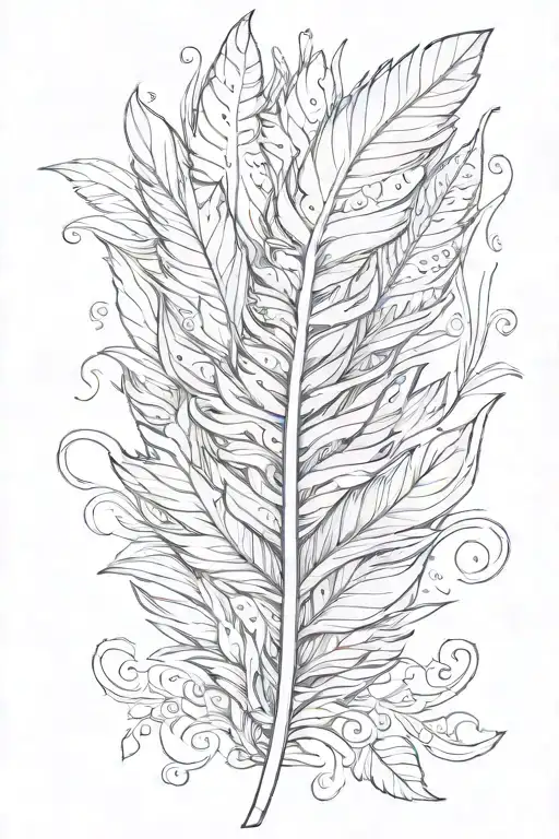 turkey feather tattoo design idea