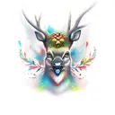 pomegranate deer tattoo design idea