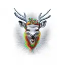 pomegranate deer tattoo design idea