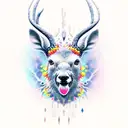 pomegranate deer tattoo design idea